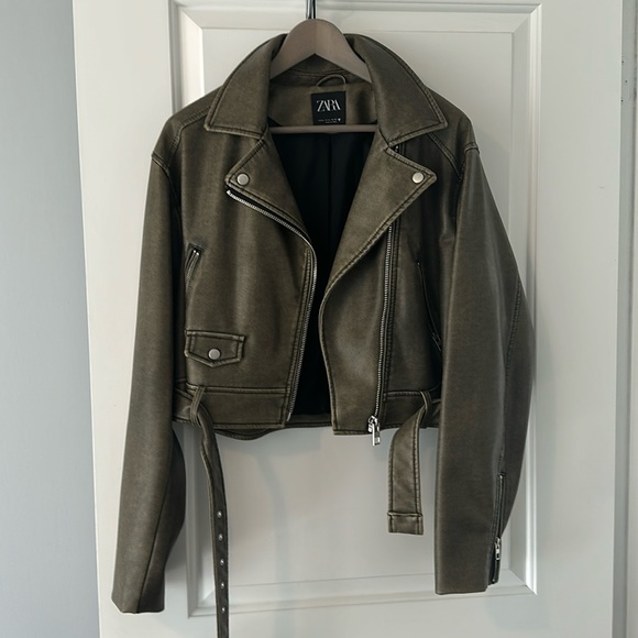 Zara faux leather Biker Jacket - Picture 2 of 4